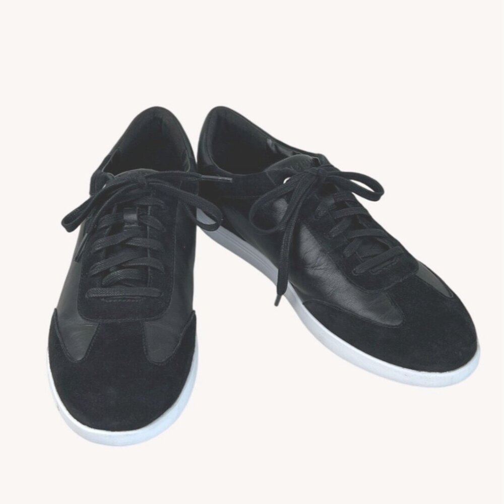 Cole Haan Womens Sz 10.5 Grand Crosscourt Turf Sneaker Shoes Black Leather Suede